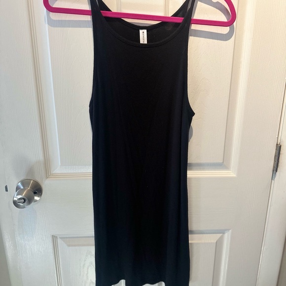 ATHLETA Well Rested Rib Sleep Dress XXS Small BLACK Soft Tank Nightgown Lounge - Picture 7 of 8
